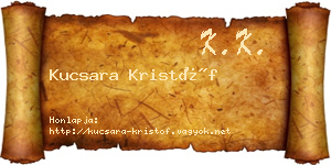 Kucsara Kristóf névjegykártya